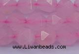 CNG5484 15.5 inches 12mm faceted nuggets rose quartz beads