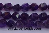 CNG5491 15.5 inches 6mm faceted nuggets amethyst gemstone beads