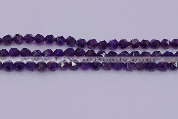 CNG5493 15.5 inches 10mm faceted nuggets amethyst gemstone beads