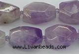 CNG5510 12*16mm - 15*25mm faceted nuggets lavender amethyst beads