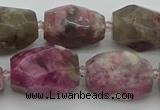 CNG5523 12*16mm - 15*25mm faceted nuggets pink tourmaline beads