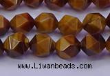 CNG5576 15.5 inches 6mm faceted nuggets yellow tiger eye beads