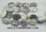 CNG5598 20*30mm - 35*45mm faceted freeform white opal gemstone beads