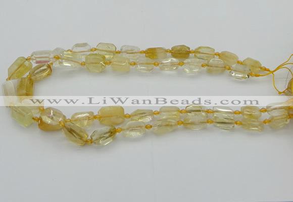 CNG5604 15.5 inches 8*12mm - 13*18mm faceted nuggets citrine beads