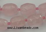 CNG5608 15.5 inches 10*14mm - 13*18mm faceted nuggets rose quartz beads