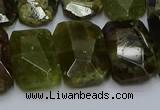 CNG5624 15.5 inches 15*20mm - 18*25mm faceted freeform green garnet beads