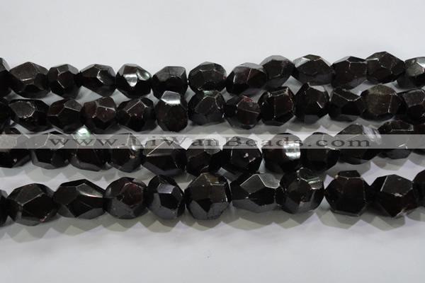 CNG563 15.5 inches 12*16mm faceted nuggets red garnet beads