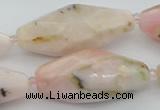 CNG5635 15.5 inches 15*35mm - 18*40mm faceted rice pink opal beads