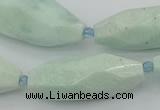 CNG5637 15.5 inches 15*35mm - 18*40mm faceted rice amazonite beads