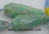 CNG5638 15.5 inches 15*35mm - 18*45mm faceted teardrop amazonite beads