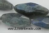 CNG5643 15.5 inches 15*35mm - 18*40mm faceted rice labradorite beads