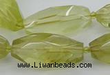 CNG5649 15.5 inches 15*35mm - 18*40mm faceted rice lemon quartz beads