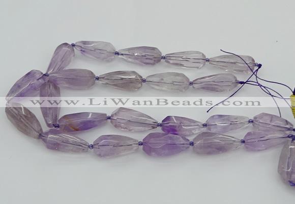 CNG5650 15.5 inches 15*35mm - 18*45mm faceted teardrop amethyst beads