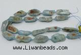 CNG5672 15.5 inches 15*35mm - 20*40mm freeform aquamarine beads