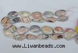 CNG5676 18*25mm - 30*35mm faceted freeform pink botswana agate beads