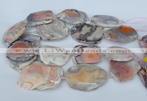 CNG5678 35*45mm - 40*55mm faceted freeform pink botswana agate beads