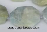 CNG5690 15.5 inches 20*30mm - 35*45mm faceted freeform aquamarine beads