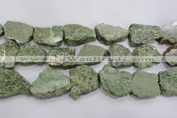 CNG570 25*30mm - 30*40mm nuggets serpentine jasper beads