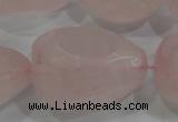 CNG572 15.5 inches 18*30mm nuggets rose quartz beads