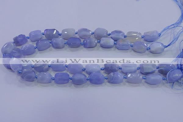 CNG5728 12*16mm - 13*18mm faceted nuggets blue lace agate beads