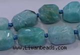 CNG5729 12*16mm - 13*18mm faceted nuggets amazonite beads