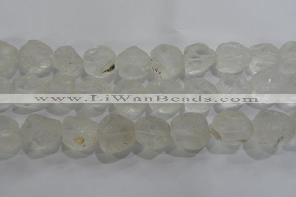 CNG573 15.5 inches 16*18mm nuggets white crystal beads