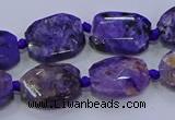 CNG5731 12*16mm - 15*20mm faceted freeform charoite beads