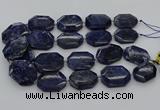 CNG5765 15.5 inches 20*30mm - 35*45mm faceted freeform sodalite beads