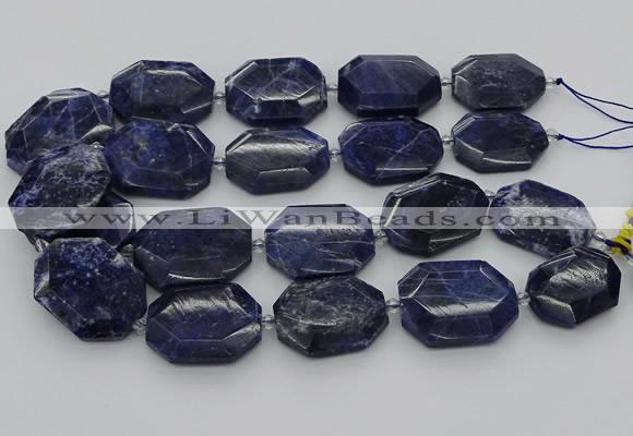 CNG5765 15.5 inches 20*30mm - 35*45mm faceted freeform sodalite beads