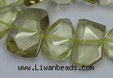 CNG5773 15.5 inches 12*16mm - 15*20mm faceted freeform lemon quartz beads