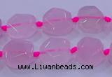 CNG5784 10*12mm - 10*14mm faceted freeform rose quartz beads