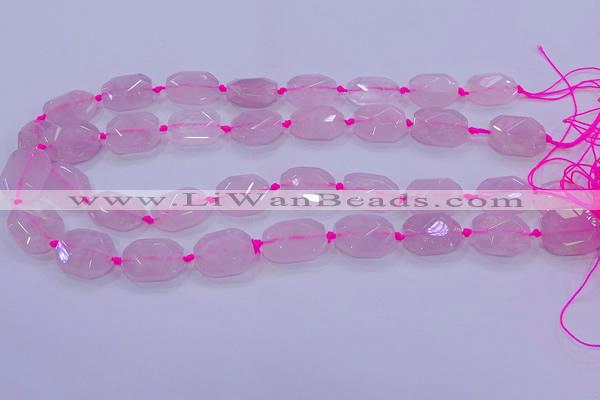 CNG5785 10*14mm - 12*16mm faceted freeform rose quartz beads