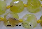 CNG5811 15.5 inches 10*12mm - 10*14mm faceted freeform yellow opal beads