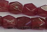 CNG5846 15.5 inches 14*15mm faceted nuggets strawberry quartz beads