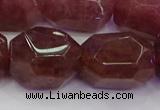 CNG5847 16*22mm - 18*25mm faceted nuggets strawberry quartz beads