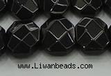 CNG5864 15.5 inches 8*12mm - 12*16mm faceted freeform black agate beads