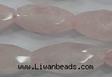 CNG587 15.5 inches 15*33mm faceted nuggets rose quartz beads