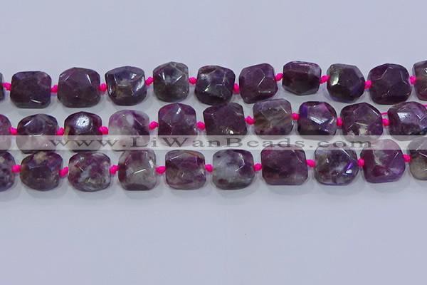 CNG5886 15.5 inches 10*12mm - 10*14mm faceted freeform tourmaline beads