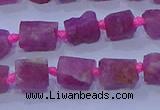 CNG5912 15.5 inches 4*6mm - 6*10mm nuggets rough pink tourmaline beads