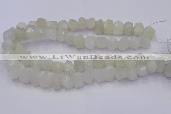 CNG5931 10*14mm - 13*18mm faceted nuggets white moonstone beads