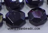 CNG5956 12*16mm - 15*18mm faceted freeform black tourmaline beads