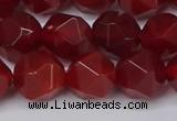 CNG6024 15.5 inches 12mm faceted nuggets red agate beads