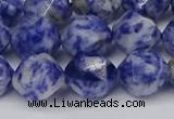 CNG6031 15.5 inches 12mm faceted nuggets blue spot stone beads