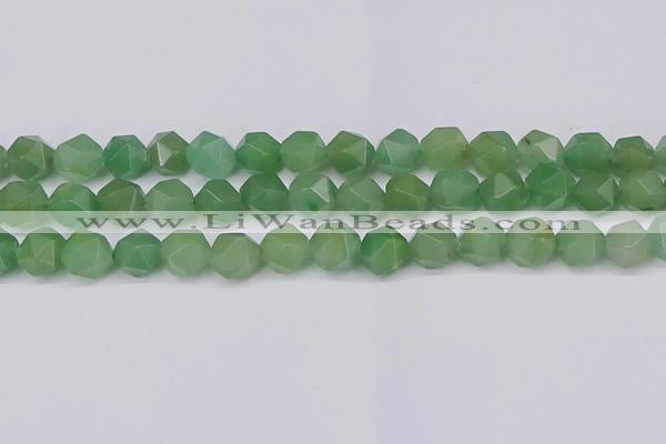 CNG6034 15.5 inches 12mm faceted nuggets green aventurine beads