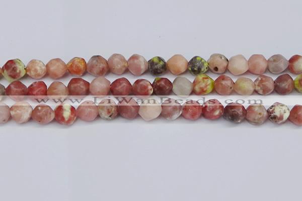 CNG6040 15.5 inches 12mm faceted nuggets rhodochrosite beads