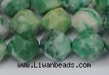 CNG6046 15.5 inches 12mm faceted nuggets Qinghai jade beads