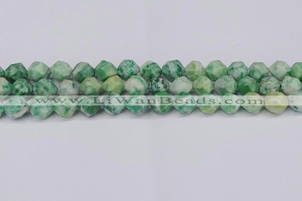 CNG6046 15.5 inches 12mm faceted nuggets Qinghai jade beads