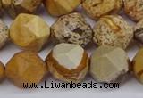 CNG6050 15.5 inches 12mm faceted nuggets picture jasper beads