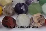 CNG6055 15.5 inches 12mm faceted nuggets mixed gemstone beads