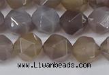 CNG6081 15.5 inches 8mm faceted nuggets grey agate beads